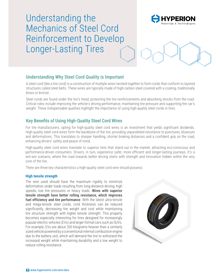 Steel Cord Mechanics for Longer-Lasting Tires