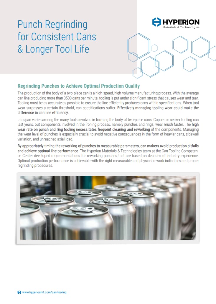 Punch Regrinding to Extend Tool Life and Maintain Can Quality