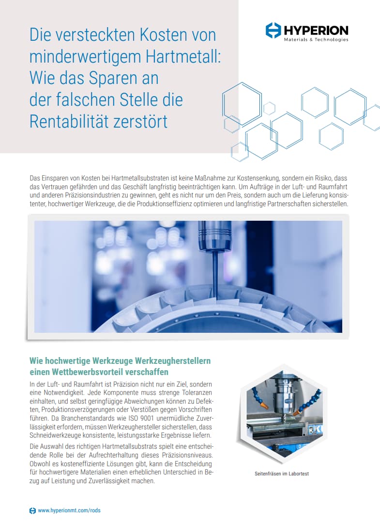 Eine vergleichende Analyse zwischen Hartmetallsorten von Hyperion und Wettbewerbern