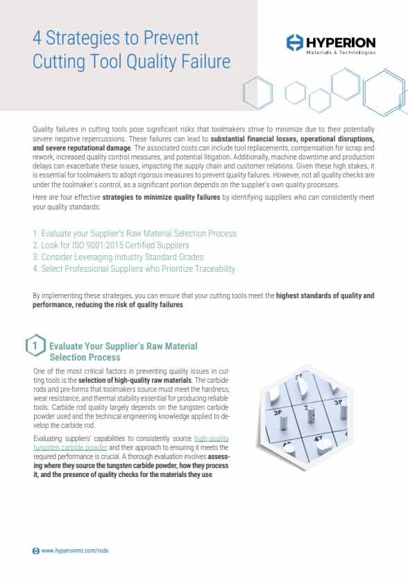 4 Strategies to Prevent Cutting Tool Quality Failure